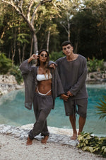 TULUM HEAVY KNIT KIMONO OXFORD GREY