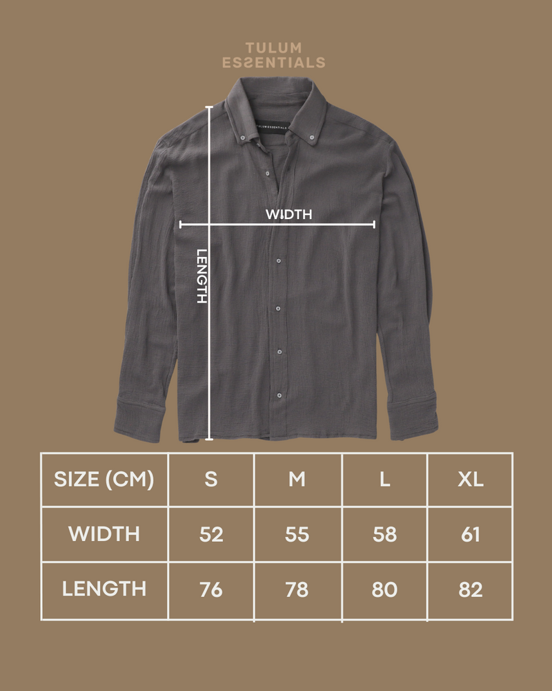 TULUM LONGSLEEVE BUTTON UP GASA OXFORD GREY