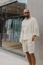TULUM HEAVY KNITTED KIMONO CRUDO