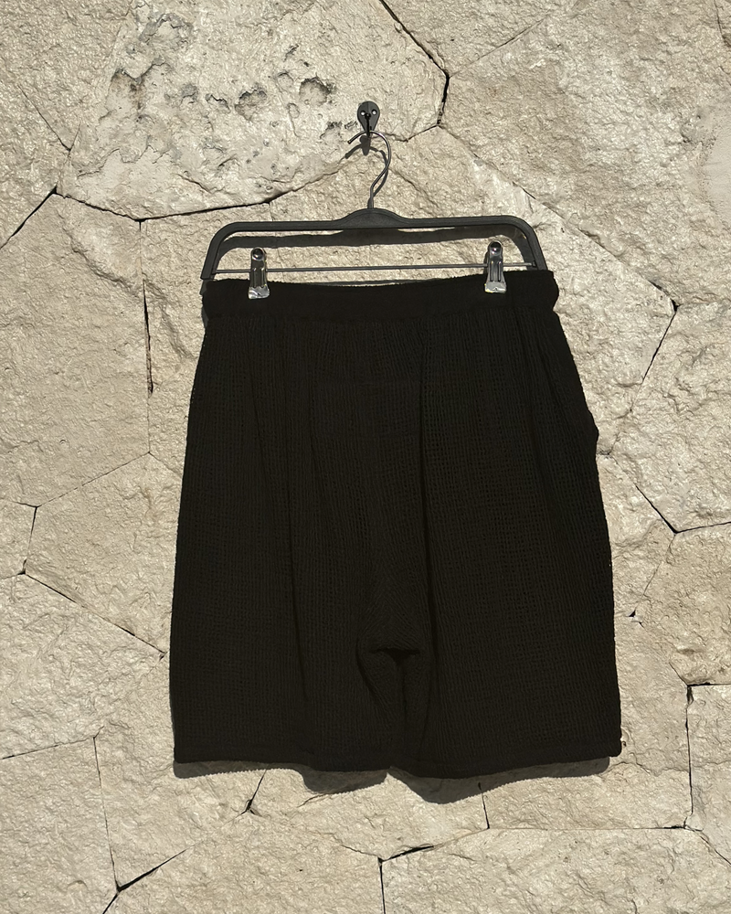 Tulum Heavy Knitted Dual  Shorts Black
