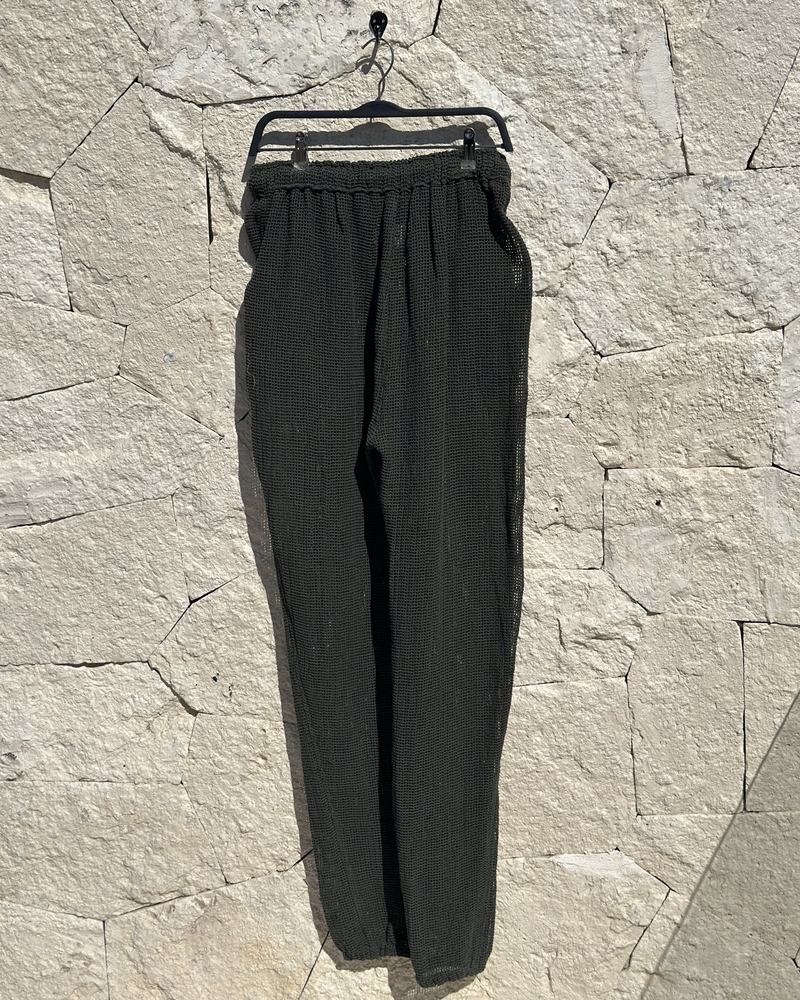 Tulum Heavy Knitted Pants Green