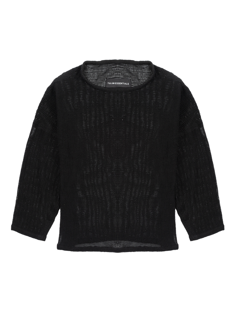 TULUM HEAVY KNITTED LONGSLEEVE SHIRT BLACK