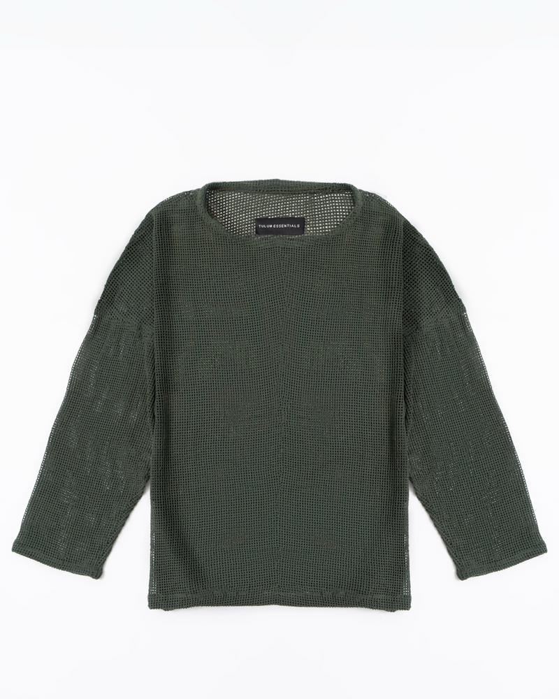 TULUM HEAVY KNITTED LONGSLEEVE SHIRT GREEN