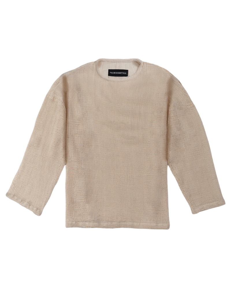 TULUM HEAVY KNITTED LONGSLEEVE SHIRT CRUDO