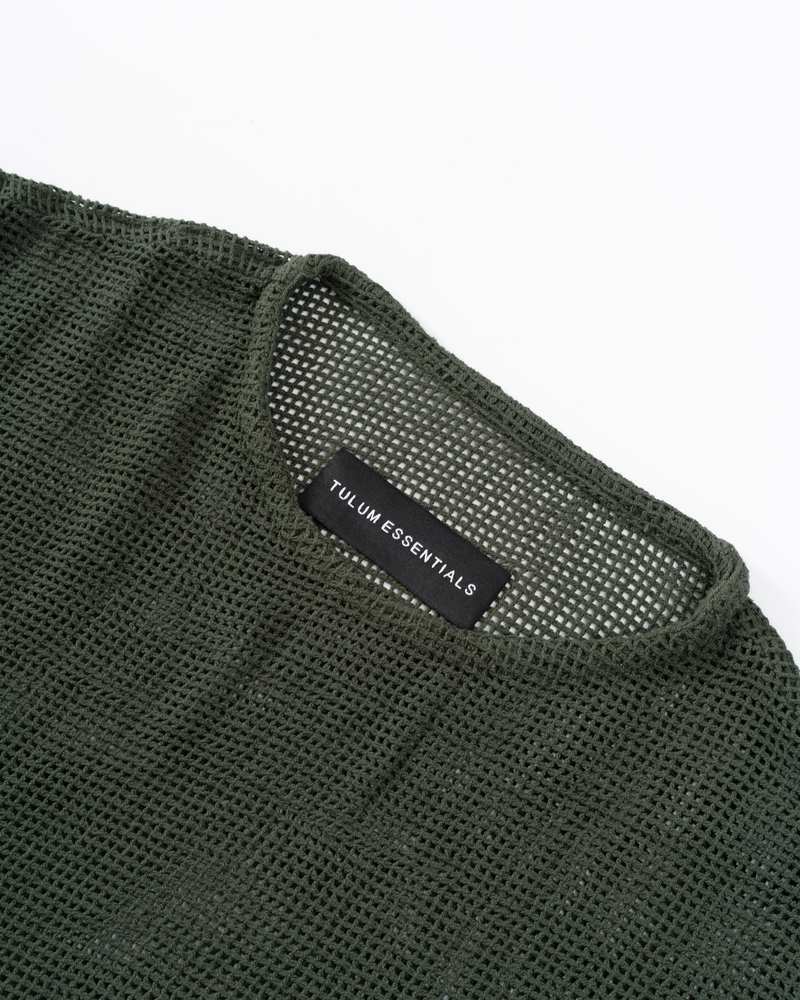 TULUM HEAVY KNITTED LONGSLEEVE SHIRT GREEN