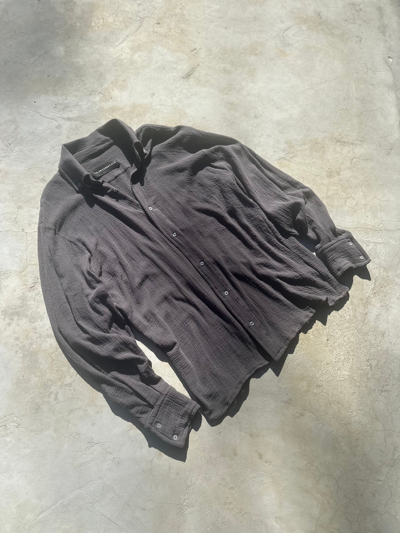 TULUM LONGSLEEVE BUTTON UP GASA OXFORD GREY