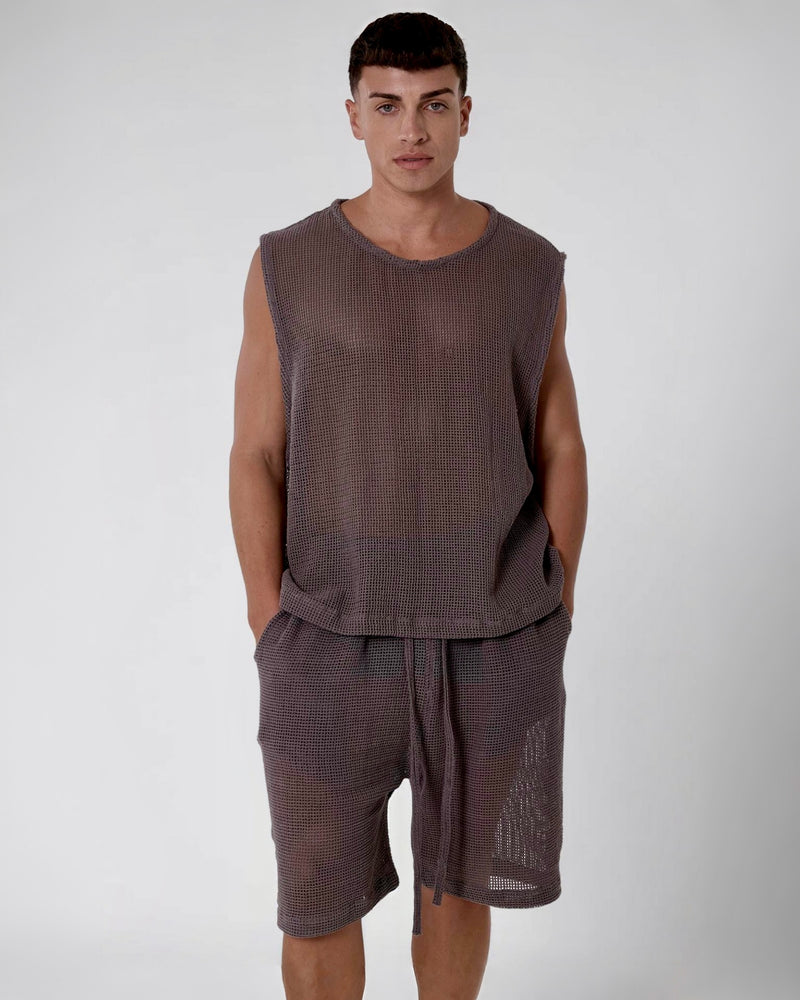TULUM HEAVY KNIT TANK OXFORD GREY