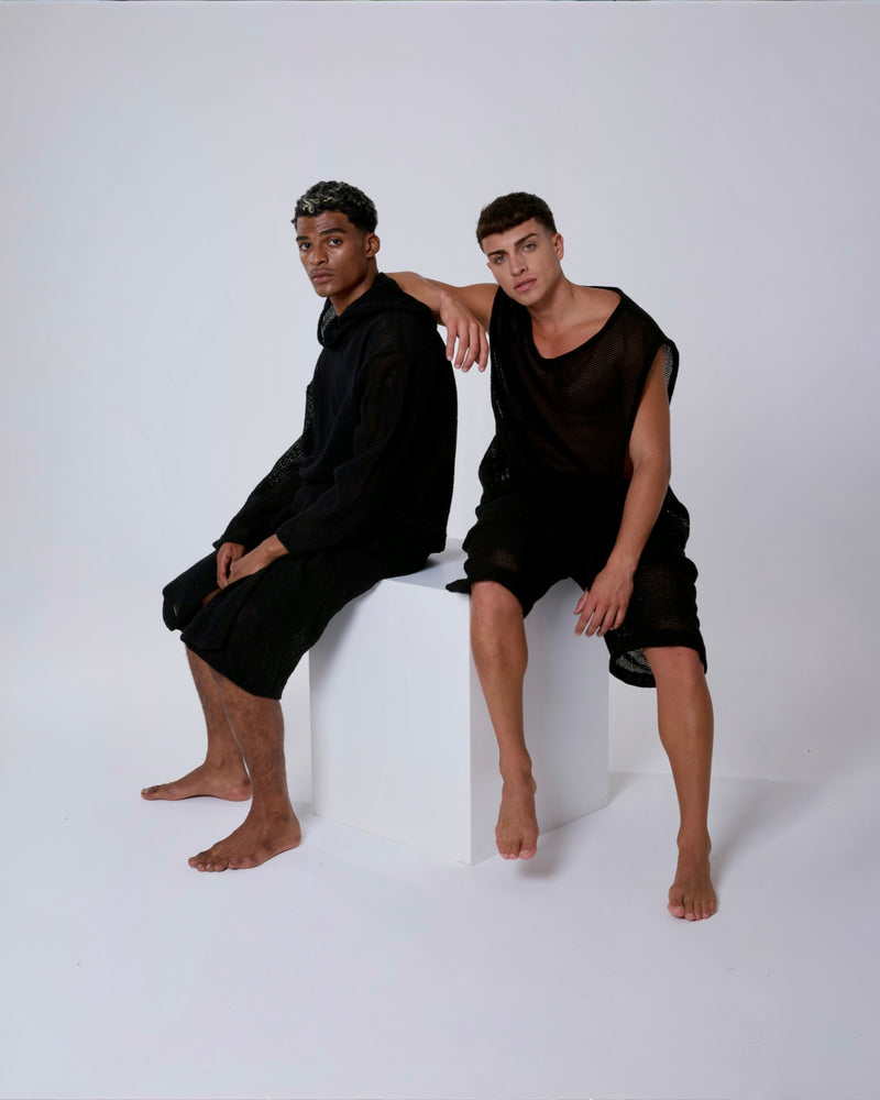 TULUM HEAVY KNIT TANK BLACK