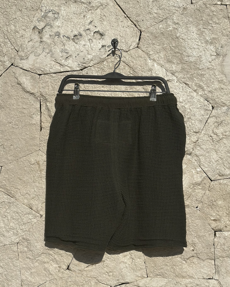 Tulum Heavy Knitted Dual Shorts Green
