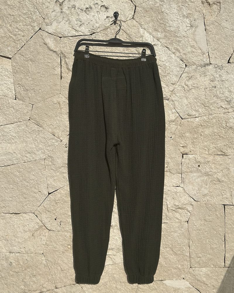 Tulum Heavy Knitted Dual Layered  Pants Green