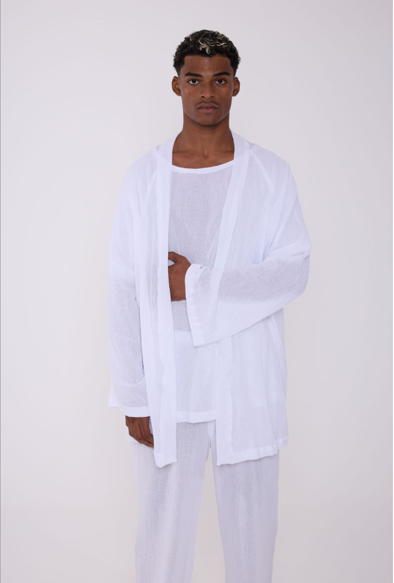 TULUM KIMONO LONG GASA WHITE