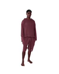 TULUM HEAVY KNIT MESH HOODIE ROSA