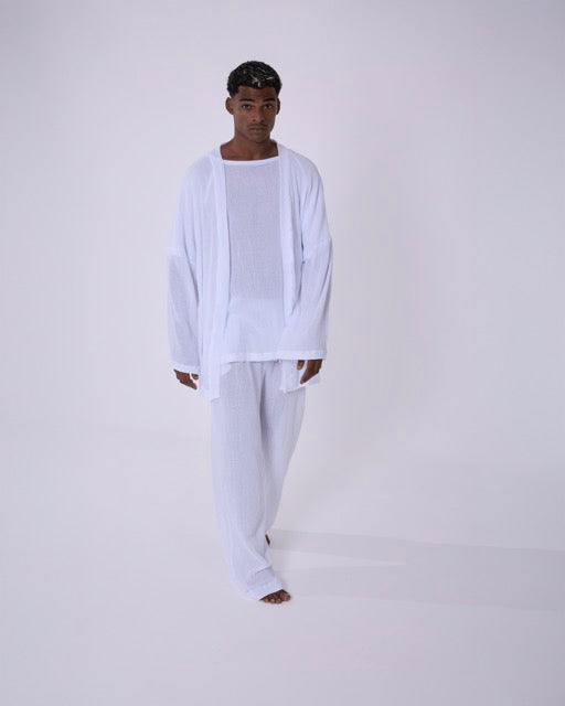 TULUM KIMONO LONG GASA WHITE