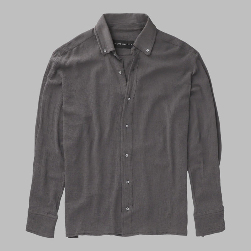 TULUM LONGSLEEVE BUTTON UP GASA OXFORD GREY
