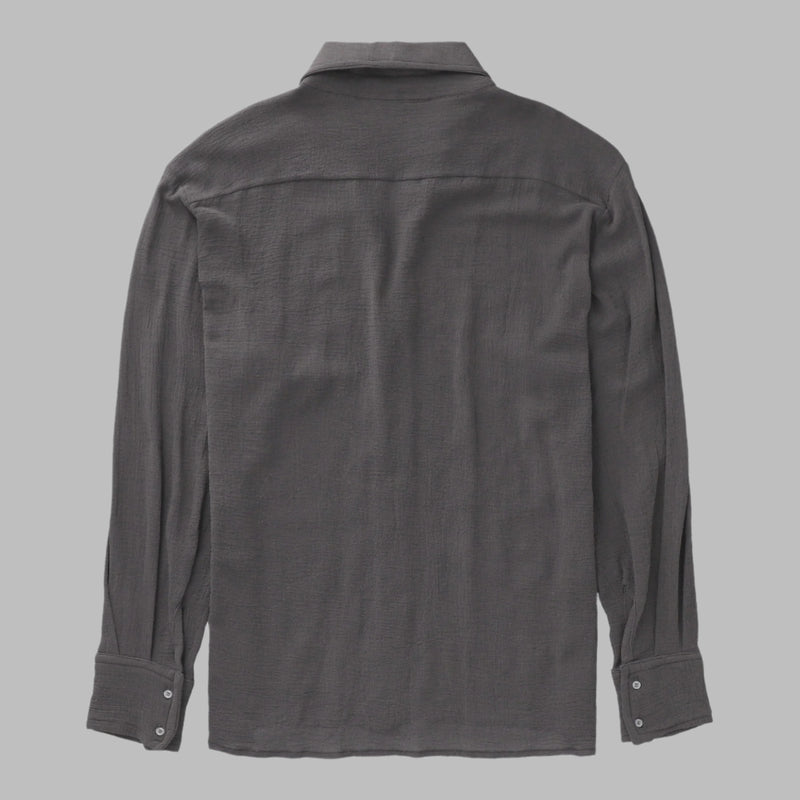 TULUM LONGSLEEVE BUTTON UP GASA OXFORD GREY