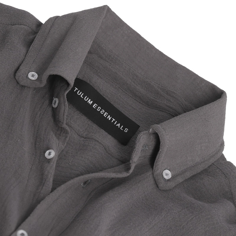 TULUM LONGSLEEVE BUTTON UP GASA OXFORD GREY