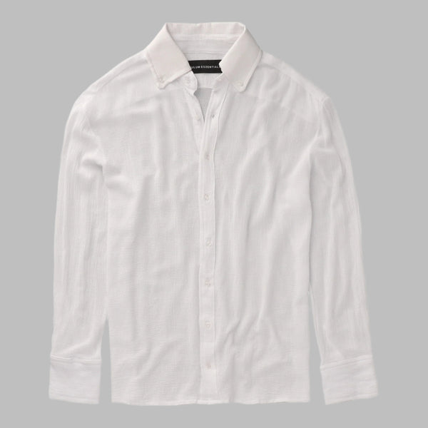 TULUM LONGSLEEVE BUTTON UP GASA WHITE