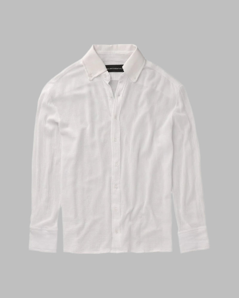 TULUM LONGSLEEVE BUTTON UP GASA WHITE