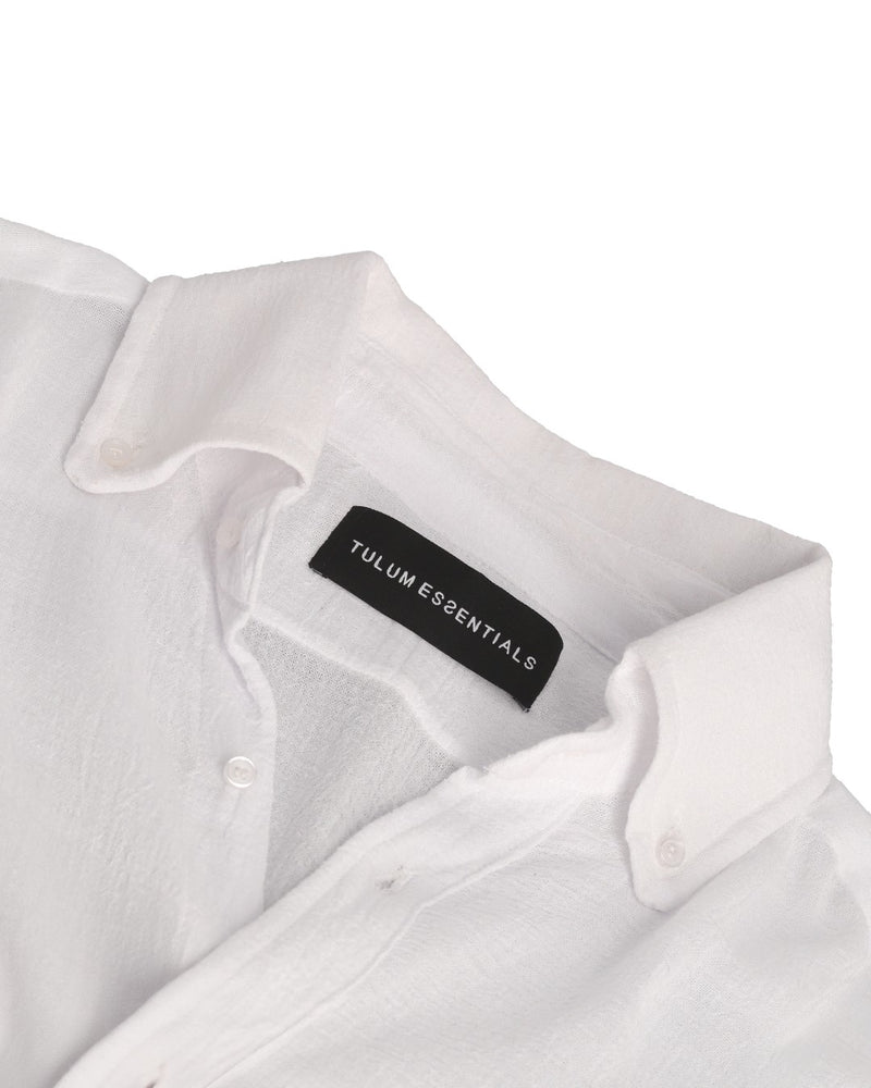 TULUM LONGSLEEVE BUTTON UP GASA WHITE