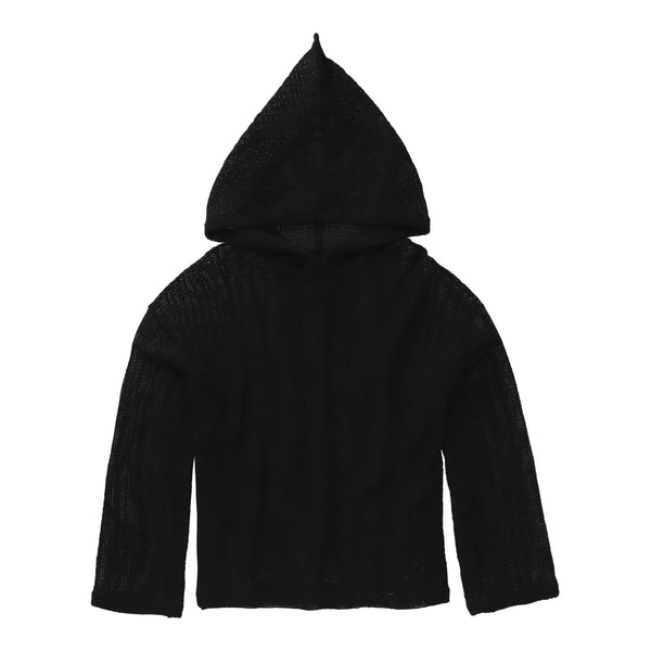 TULUM HEAVY KNIT MESH HOODIE BLACK