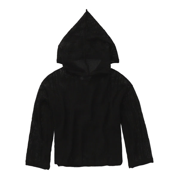 TULUM HEAVY KNIT MESH HOODIE BLACK