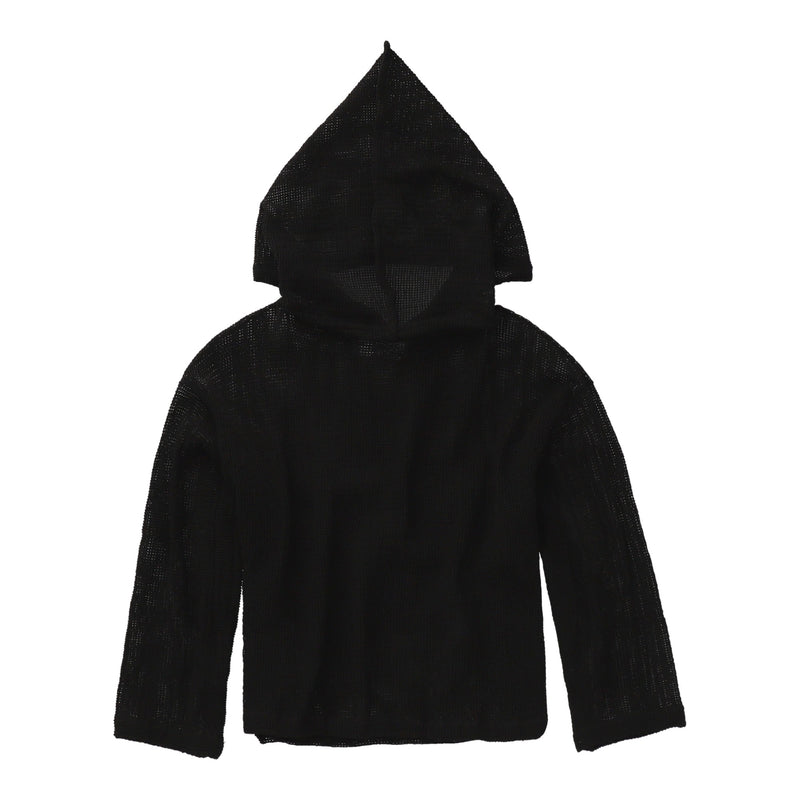 TULUM HEAVY KNIT MESH HOODIE BLACK