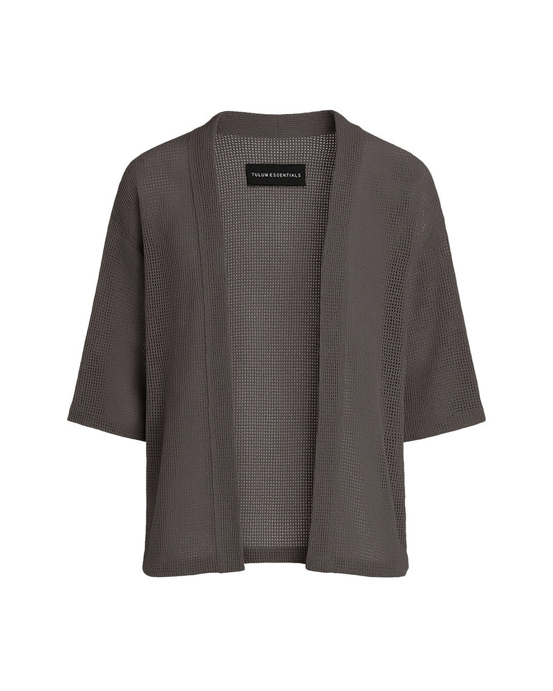 TULUM HEAVY KNIT KIMONO OXFORD GREY