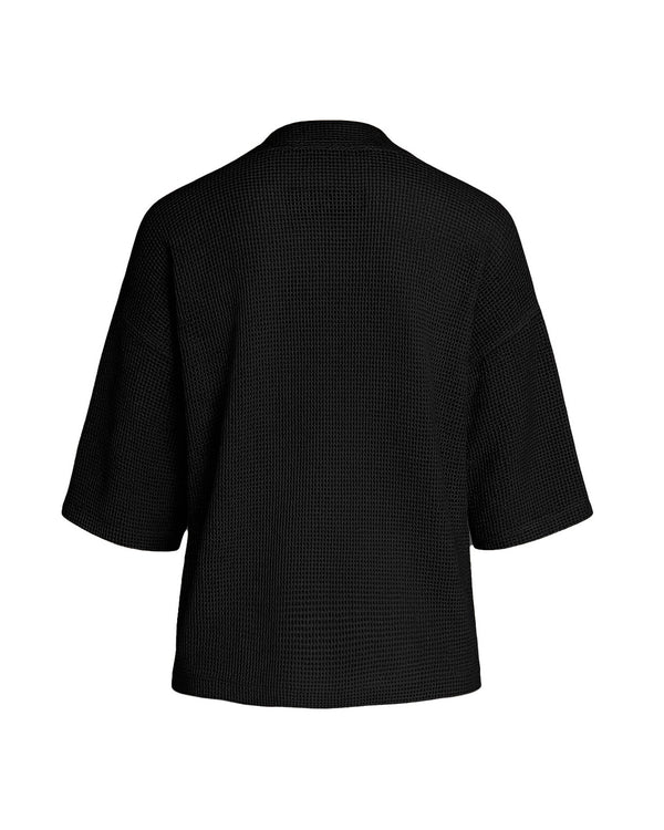 TULUM HEAVY KNIT KIMONO BLACK