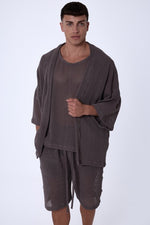 TULUM HEAVY KNIT KIMONO OXFORD GREY