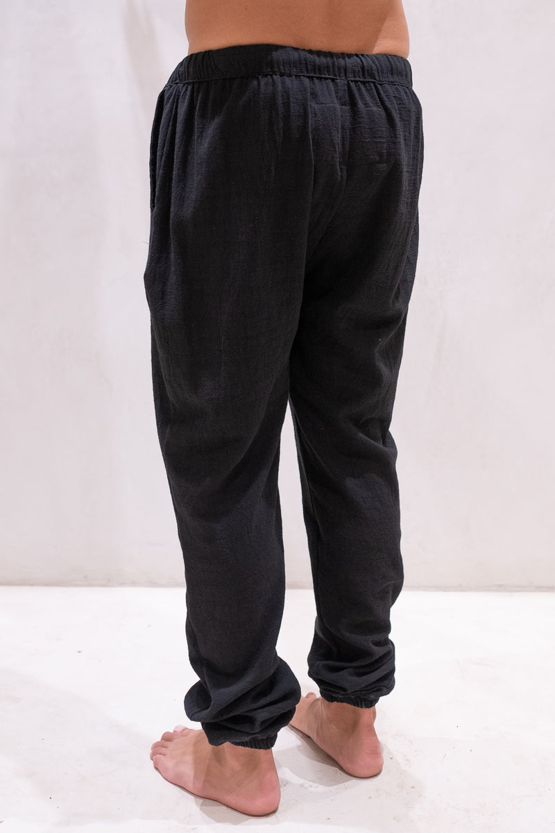 TULUM CLASSIC PANTS BLACK LINO