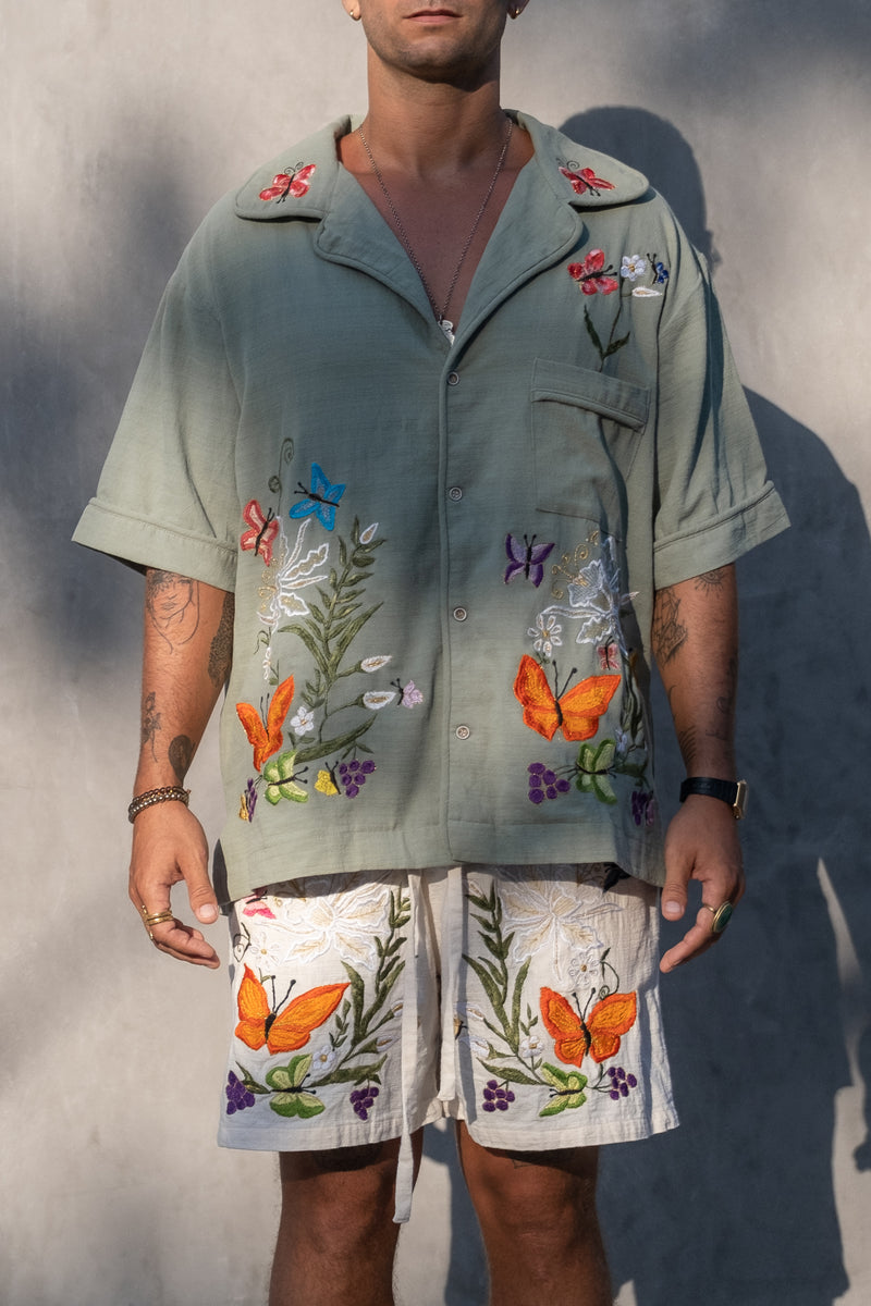 Buy Tulum Classic Shirt Luxe Tropical Sage Set Online for Men